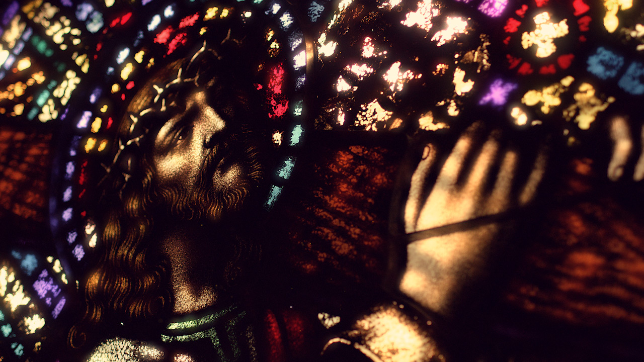 Stained Glass Jesus Cross