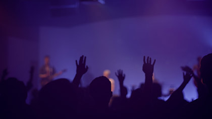 Worship Group Hands Purple